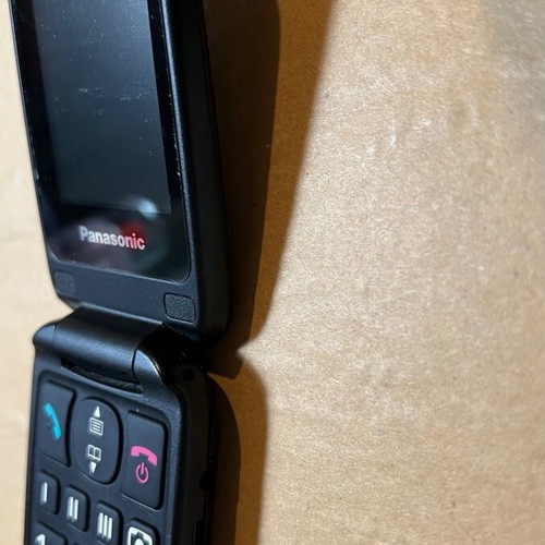 Panasonic KX-TU466 EXBE Black used clamshell phone with SOS button