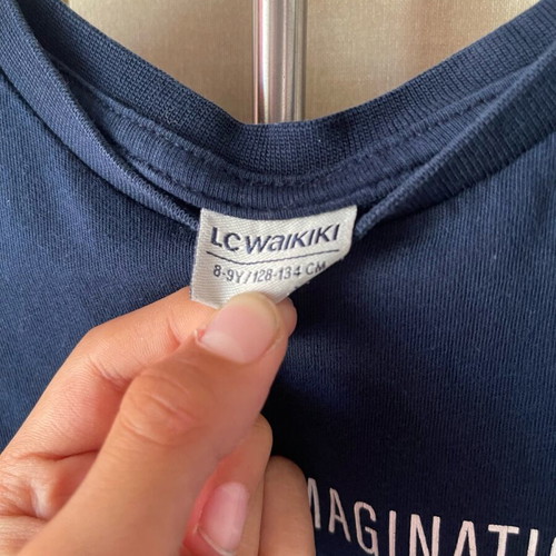 Children's t-shirt used, 8 years old, blue, size 128 cm