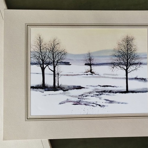 Set of 4 Paesaggi lithographs by Marcello Cassinari refurbished