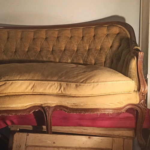 Classic two-seater sofa with carving used
