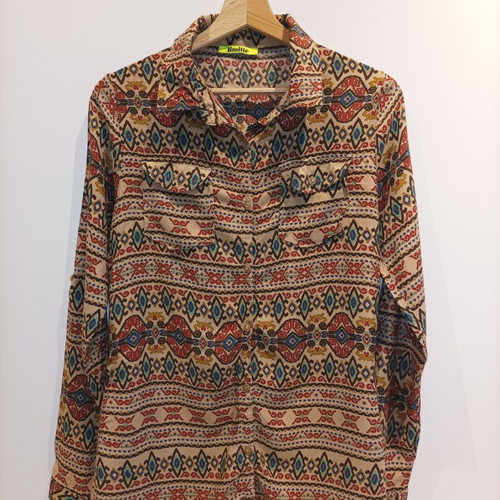 Women's colorful shirt with boho motifs like new, size S