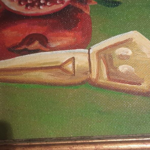 Painting Mitrotita acrylic on hardboard new with frame