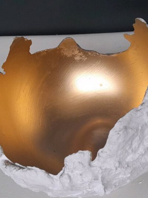 Bowl white-gold artistic plaster new
