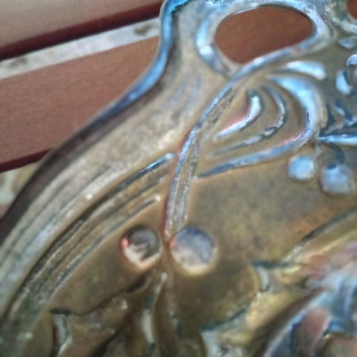 Antique brass tray used, small