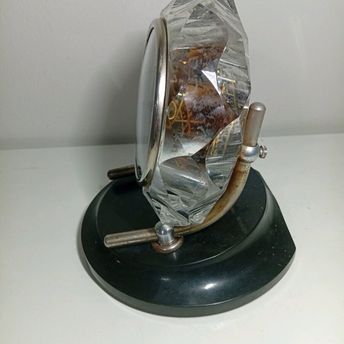 Majak collectible USSR table clock with crystal glass effect