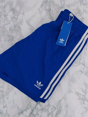 Adidas Ανδρικό σορτσάκι καινούργιο, άσπρο και μπλε, μέγεθος S