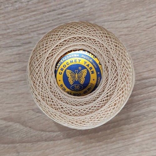 Crochet yarn No 30 - 40 - 50 new, 50g, beige, snow white, red