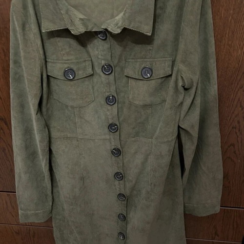 Corduroy midi dress Doca green like new