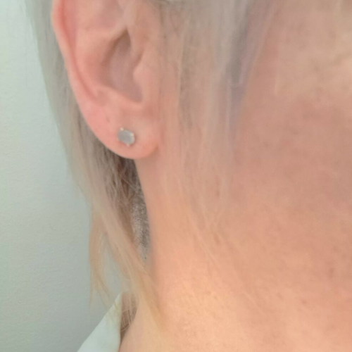 Stud Earrings 925 Handmade with Natural Selenite 4.7 ctw