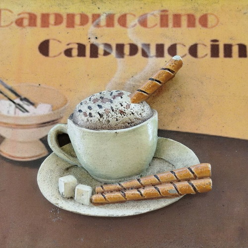 Cappuccino decorative coffee box new, embossed 13×17×5cm