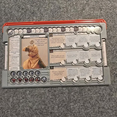 Cthulu Death May Die player dashboard 3D printed new, set of 5 gray with colorful card holders