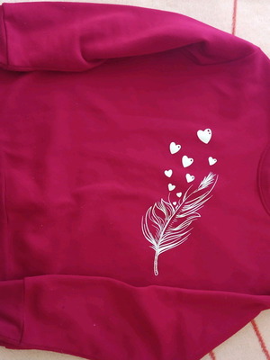 Women's sweatshirt used, red, size Large and XL