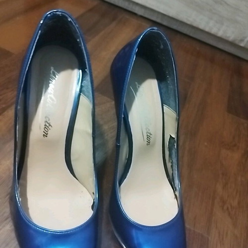 Blue Roua Mirror Pumps Size 36 Like New