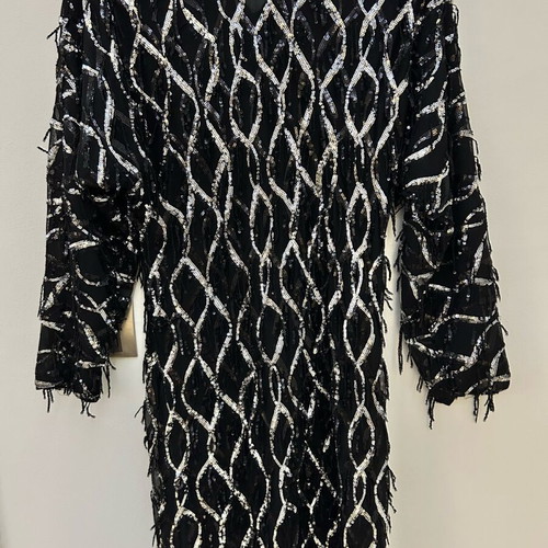 Zara dress XS with sequins like new, black and silver