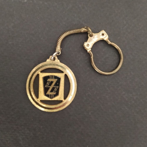 Vintage Zastava car keychain used, 1960s Bertoni Milano