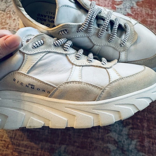 John Richmond women's sneakers used, size 38, white and beige