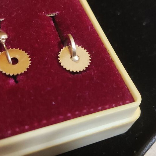 Gold earrings 9K new, length 2.2cm