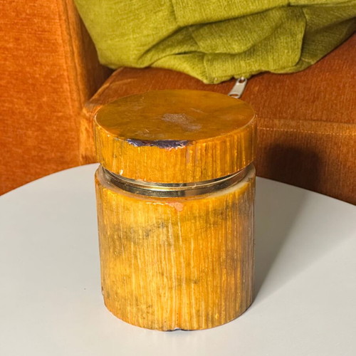 Vintage Italian jewelry box made of genuine alabaster, used