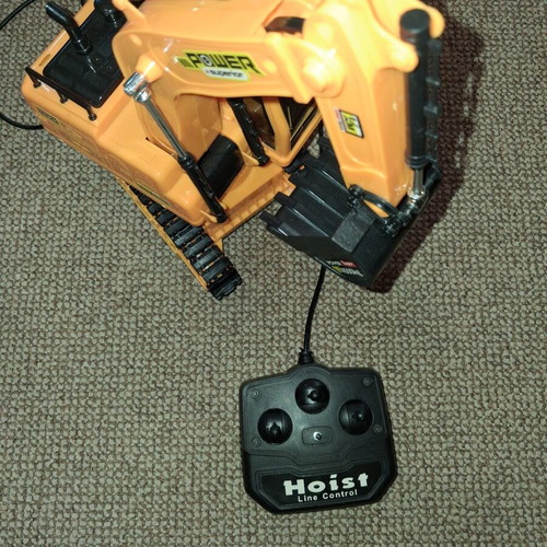 Set of remote control children's vehicles used, excavator and fire truck