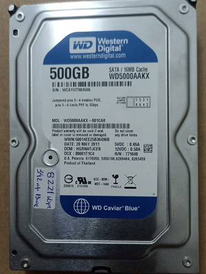 Western Digital Caviar Blue 500GB σκληρός δίσκος WD5000AAKX SATA 3