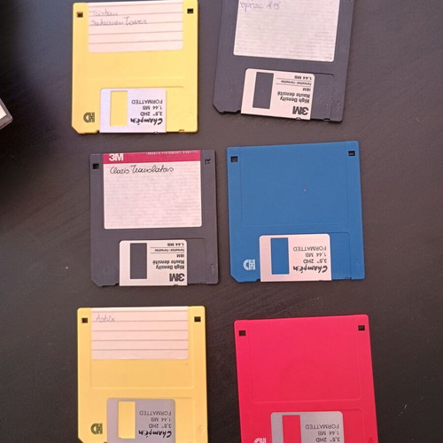Floppy disks used, 9 pieces, written