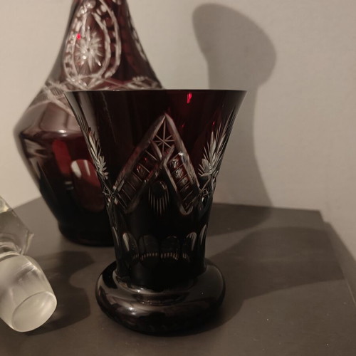 Vintage carafe and glass unused