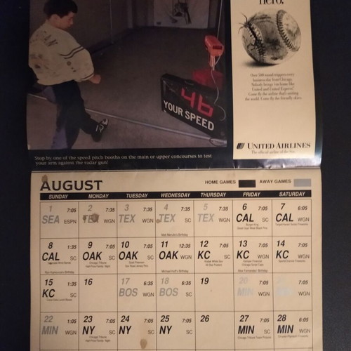 Chicago White Sox 1993 calendar used