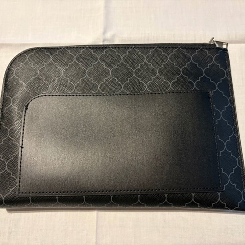 Lanvin toiletry bag new black with gray pattern and travel cosmetics