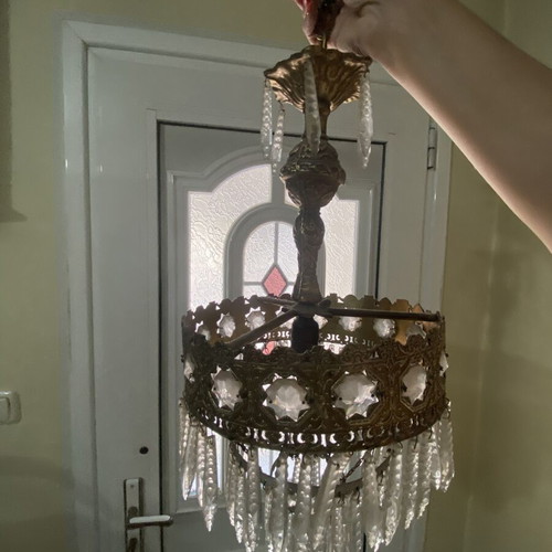 Bronze ceiling light used, vintage 60s-70s style
