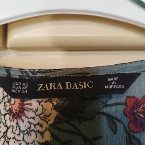 Summer floral dress Zara XS like new, colorful turquoise