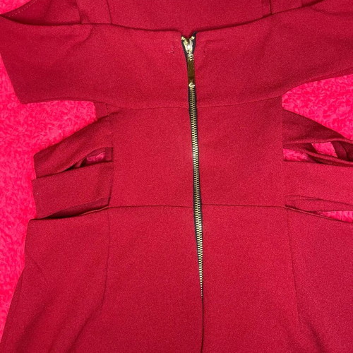 Red mini dress like new, fitted with cutouts and bust support
