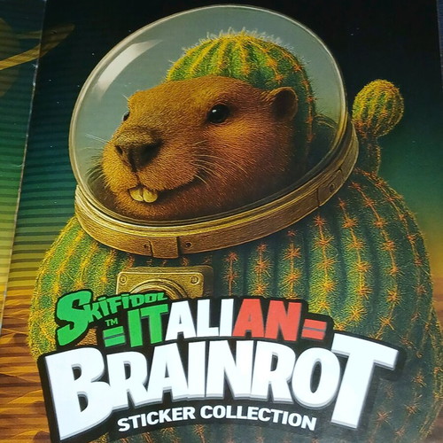 Italian Brainrot-Panini sticker album used with 111 stickers