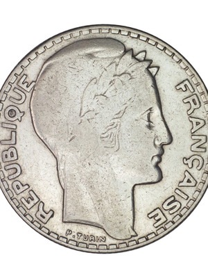 10 Francs 1932 coin used, silver