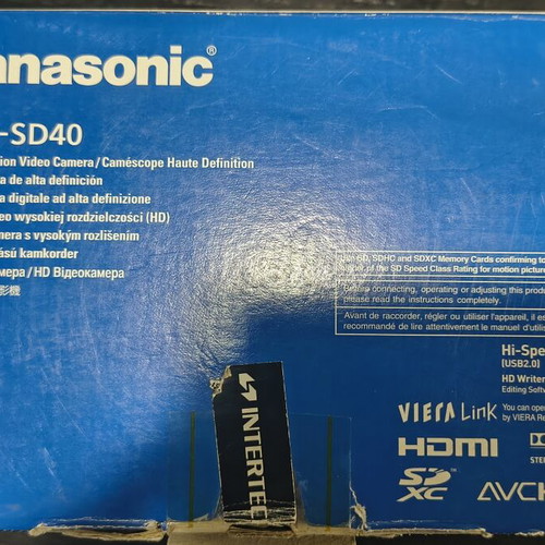 Panasonic HDC-SD40 videocamera like new, Full HD, 16.8x zoom