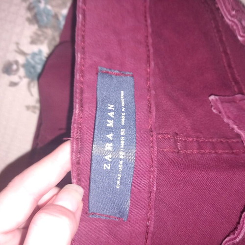 Zara men's pants used, fabric, size 42, red