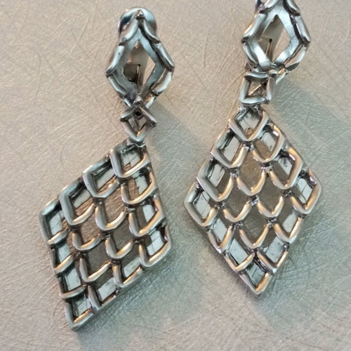 Lalaunis A21 925 silver earrings vintage with clips used