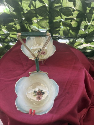 Vintage Empire Porcelain Double Bowl with Handle like new, decorative retro