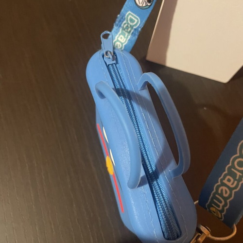 Doraemon crossbody bag like new, blue turquoise silicone