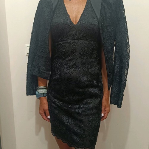 Evening set in black lace like new, size Medium