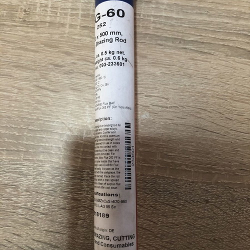 Castolin AG-60 Silver Brazing Rod 2.0mm x 500mm New 25pcs