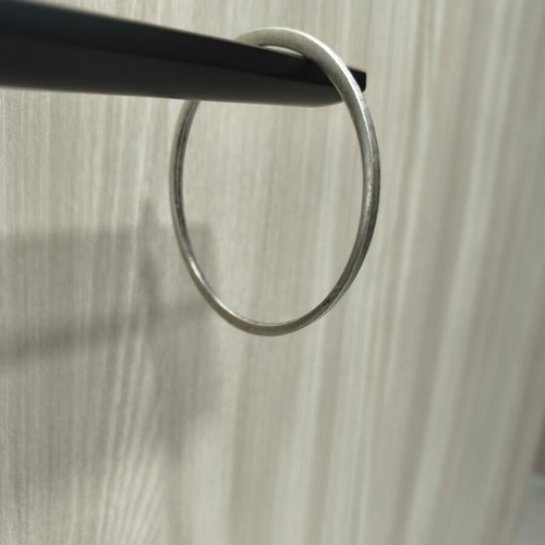Brass bangle bracelet with matte silver finish