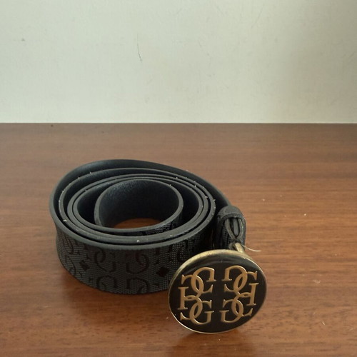 Guess belt for woman like new, black canvas with gold buckle, size L (105)