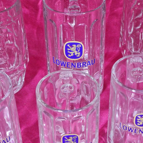 Cricket beer glasses new, set of 8 pieces 300 & 500ml