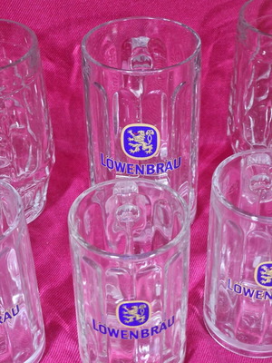 Cricket beer glasses new, set of 8 pieces 300 & 500ml