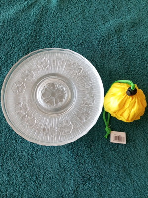 Glass dessert plates new, set of 6, 18 cm with gift pouch bag