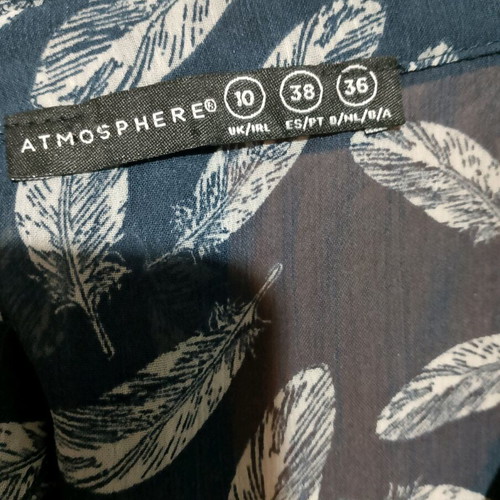 Atmosphere transparent top like new, blue multicolor, size S