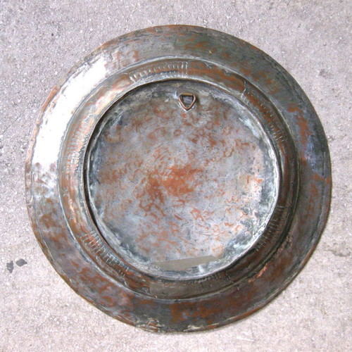 Antique copper plate used with decoration