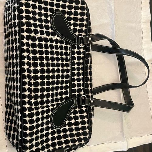 Estée Lauder Tweed shoulder bag used, black and white, 38x21