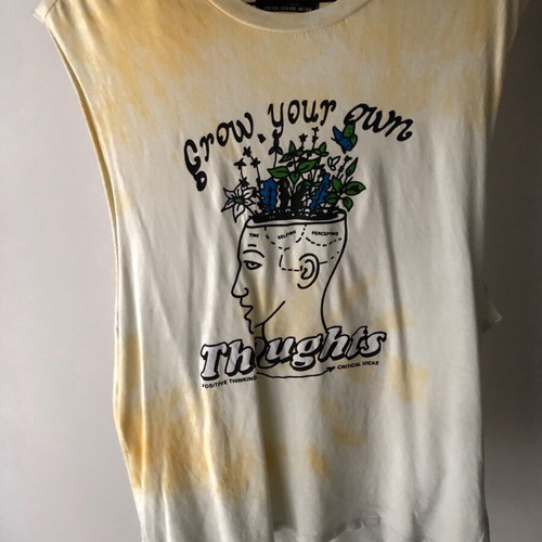 Bershka sleeveless blouse XS new, beige and yellow