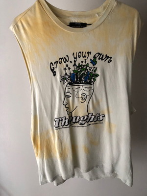 Bershka sleeveless blouse XS new, beige and yellow